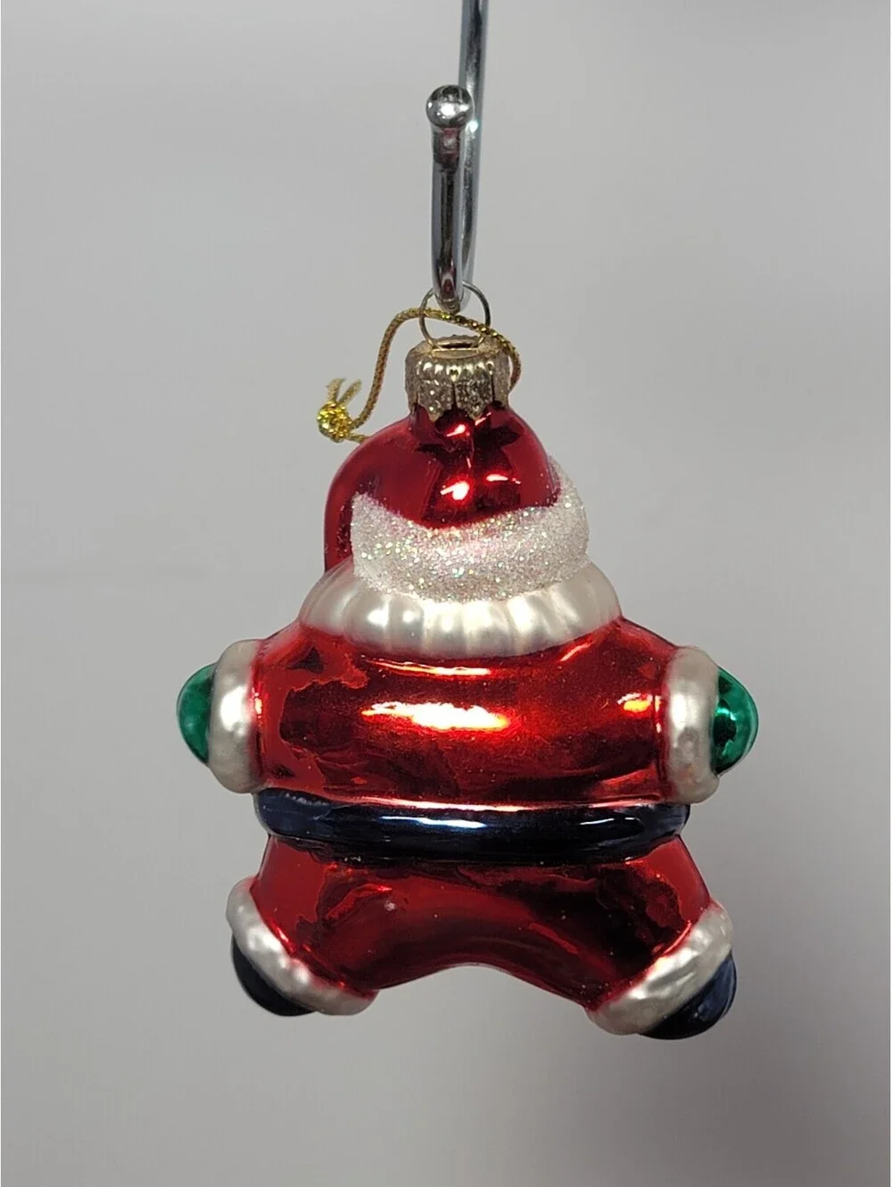 Vintage Thomas Pacconi Star Shaped Santa Hand Painted Glass Ornament